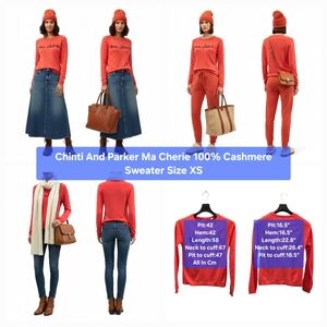 Chinti and Parker Ma Cherie 100% Cashmere Sweater Size XS